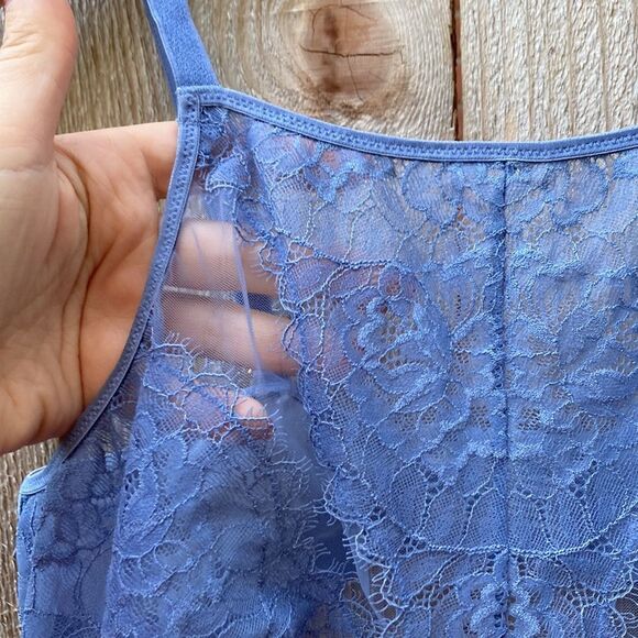 Soma Breathtaking High Neck Lace Bralette in Stone Blue - Picture 3 of 6